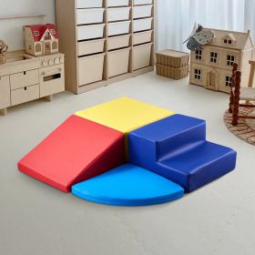 VEVOR Climbing Toys, 4-Piece Set, Foam Climbing Toys for Toddlers 6 Months to 3 Years Old, PU Leather Climbing Blocks