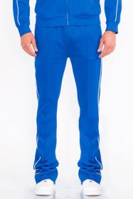 Mens Side Pipe Stacked Flare Pants (Color: ROYAL, size: M)